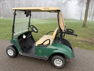 (1) 2019 E-Z-Go EFI golf cart with a Kawasaki gas engine, model 657061G01, includes canopy, fold-dow...