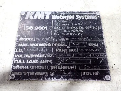 USED KMT WATERJET SYSTEM SL PRO 60