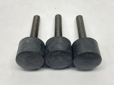 9546K561 | Threaded Bumper Steel Core Neoprene 1-1/4" Long 1/4"-20 Stud LOT OF 3 - New – Open box