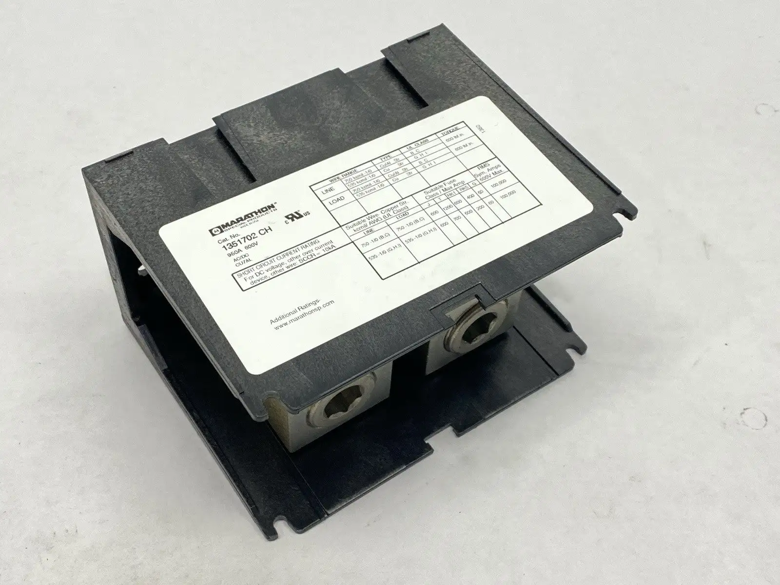 USED MARATHON POWER DISTRIBUTION BLOCK 950A 600V