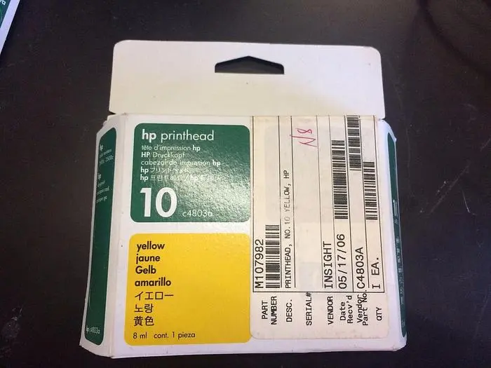 LOT OF 2 HP 10 YELLOW INK 8ML