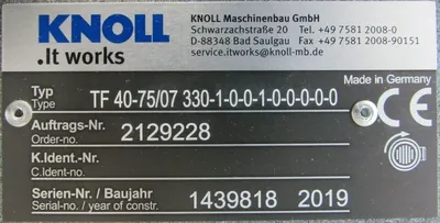 NEW KNOLL TF40-75/07 330-1-0-0-1-0-0-0-0-0 CENTRIFUGAL PUMP TF407507330100100000