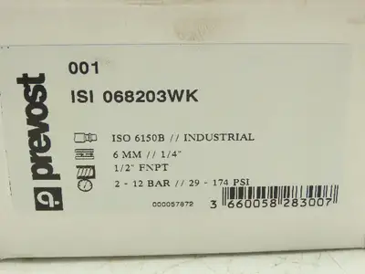 Prevost ISI 068203WK Compressed Air Manifold 1/2" FNPT Coupler Drain 1/4"