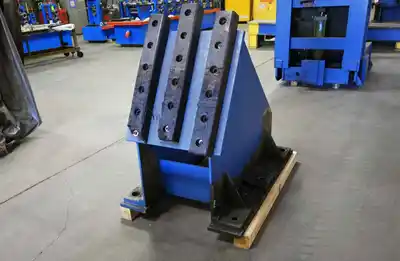 18,000 Lb. x 25″ EQUIPMENT INC Single Uncoiler w/Feed Ramp, Coil Car & Back Stop