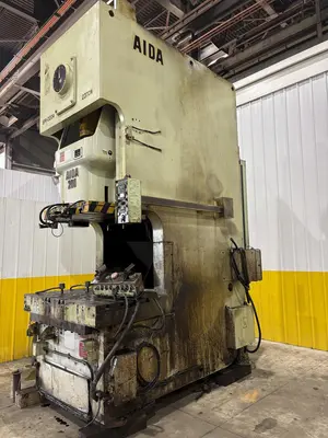 220 TON AIDA MODEL #NC1-200(2) GAP FRAME PRESS, WITH 9.84" STROKE: STOCK #22202