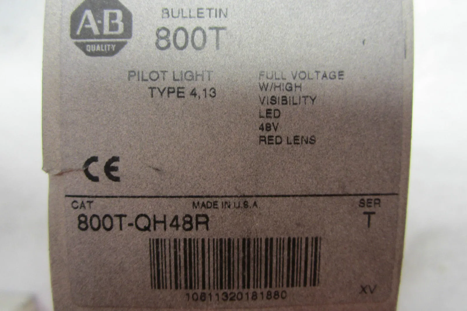 NEW ALLEN BRADLEY 800T-QH48R PILOT LIGHT 800TQH48R
