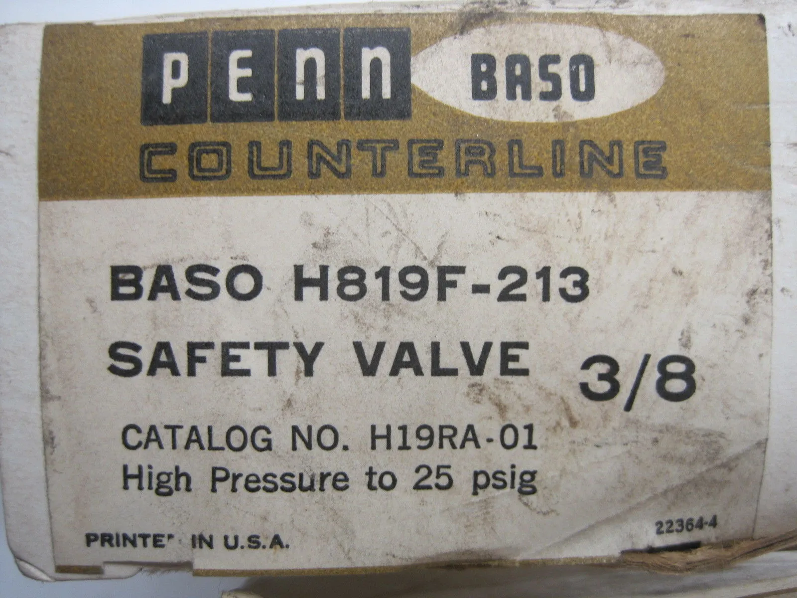 New Penn Baso H819F-213 Safety Valve H819F213