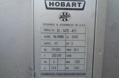 Used 2013 HOBART HL1400N Planetary Mixers California US | BakeryEquipment.com #1555055