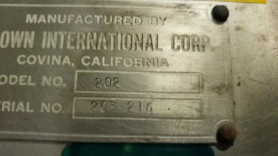 USED BROWN INTERNATIONAL CORP. 202