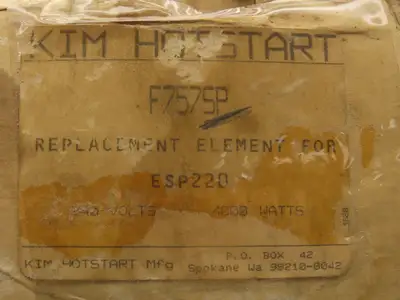Kim F757SP Replacement Element for ESP220 Hotstart Tank Heater 240VAC 4000 Watts