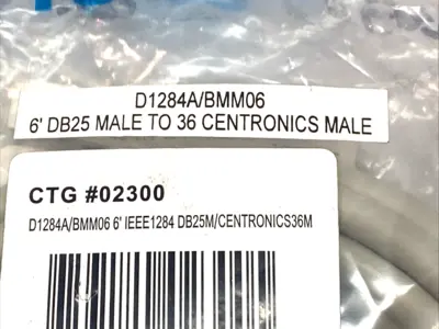 New | in-Stock Cables To Go 6' DB25 Male TO 36 Centronics Male LOT OF 2 Cable & Wire Michigan US | Maverick Industrial Sales #1400623