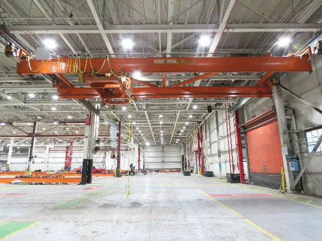 Cleveland Tramrail P&H 15 Ton Double Girder Underhung Bridge Crane 44' 6" Span