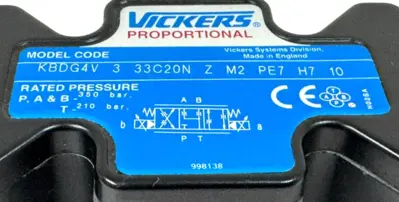 NEW VICKERS KBDG4V-3-33C20N-Z-M2-PE7-H7-10 PROPORTIONAL VALVE