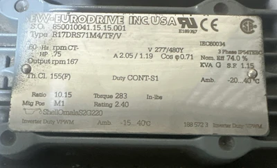New | in-Stock SEW-EURODRIVE R17DRS71M4/TF/V Motors (misc) Indiana US | J&J Industrial Supply #1293444