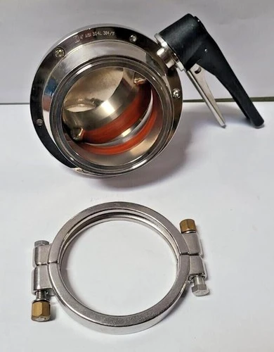 304L 4" AISI 384/11 MANUAL 2 POSITION BUTTERFLY VALVE Stainless Steel