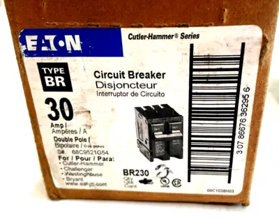 NEW EATON BR230 CIRCUIT BREAKER 30AMP LOT OF 2