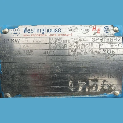 Westinghouse 15 hp Electric Motor