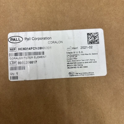 New | in-Stock Pall PALL HC8314FKP39H Filters Indiana US | J&J Industrial Supply #1278645