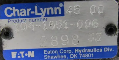 NEW CHAR LYNN 104-1851-006 HYDRAULIC MOTOR 1041851006