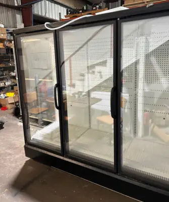 129-0118 Run of 36 Hussmann Hybrid Freezer and Cooler Doors. 2023