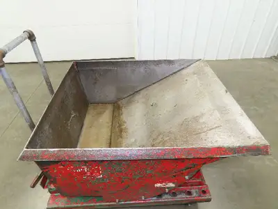Roura Self Dumping Hopper 1/3 Yard Forklift Steel Dumpster 40x48x31" Casters