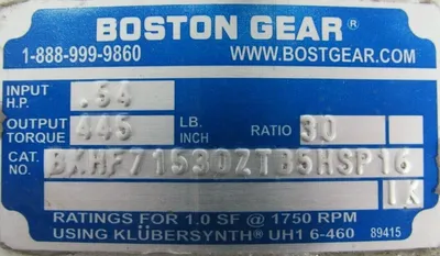 NEW BOSTON GEAR BKHF71530ZTB5HSP16 GEAR REDUCER 30:1