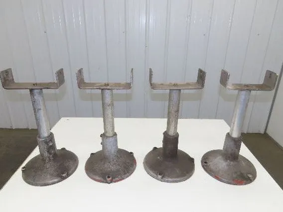 7" Tabletop Conveyor Aluminum Pedestal Round Pipe Leg Stand 16"-20"H Set of 4