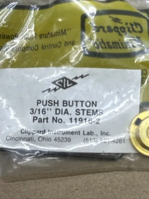 (4) Clippard 11916-2 (3/16”) & (3) 11916-1 (1/8”)flat push buttons Brass