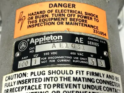 USED APPLETON RECEPTACLE W/ ANGLE ADAPTER 45°