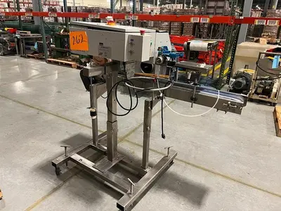OK band sealer with conveyor on stainless stand