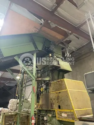 USED 1997 BOLLEGRAAF HBC-110 AUTO TIE BALER WITH HBT 1216-2000 CONVEYOR