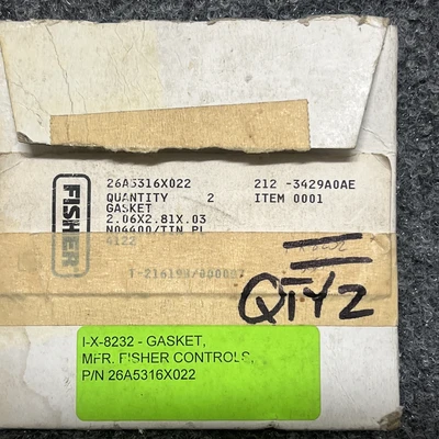 New | in-Stock Fisher Controls 26A5316X022 Seals & Gaskets California US | Davliegogo LLC #1725376