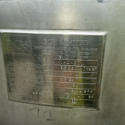 1,450L S/S BCH JKTD  Reactor / Cooker 2.2 kw