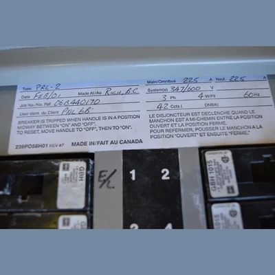 Cutler Hammer 225 Amp Distribution Lighting Panel