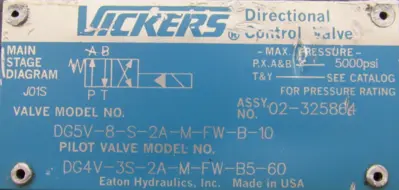 NEW VICKERS DG5V-8-S-2A-M-FW-B-10 HYDRAULIC VALVE DG4V-3S-2A-FW-B5-60