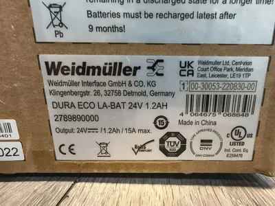 Used WEIDMULLER DURA ECO LA-BAT Misc Electrical & Power Parts South Carolina US | ESS Industrial Equipment Sales #1352927