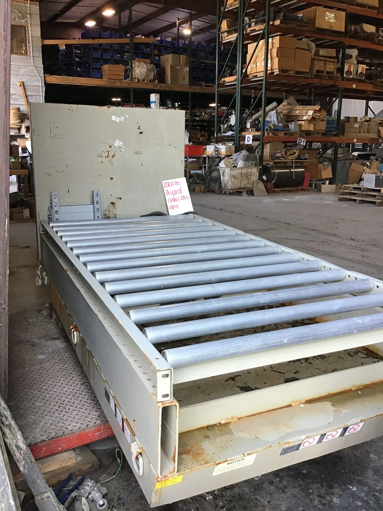 Southworth 8ft X 4ft Roller Conveyor Hydraulic Scissors Lift 2500lb