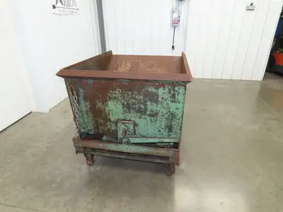 Self Dumping Hopper 1/2 Yd Capacity Heavy Duty Steel Casters 52x38x41"
