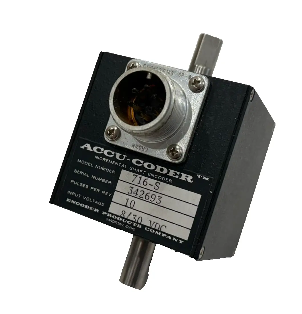 NEW ACCU-CODER 716-S INCREMENTAL SHAFT ENCODER 8/30VDC 10 CYCLES PER REV 716S