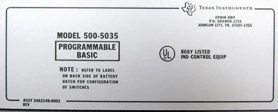USED TEXAS INSTRUMENTS 500-5035 PROGRAMMABLE MODULE 5005035
