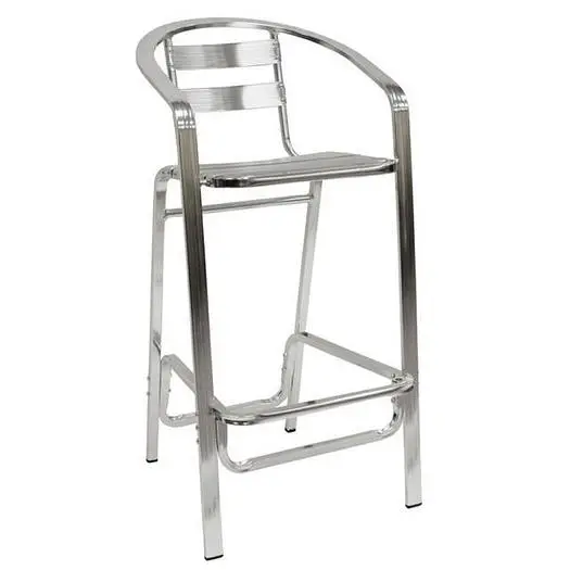 ALUMINUM BAR STOOL SLAT BACK AND SEAT