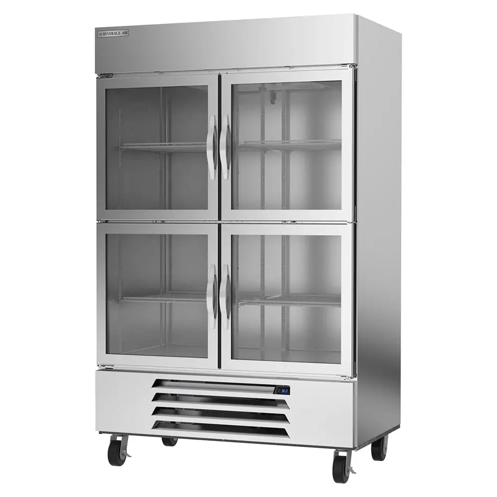 Beverage-Air HBR49HC-1-HG 52" Two Section Reach In Refrigerator, (4) Left/right Hinge Glass Doors, 115v