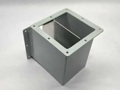 USED HOFFMAN ELBOW 90-DEGREE FEED-THROUGH WIREWAY 6" X 6" GRAY MILD STEEL