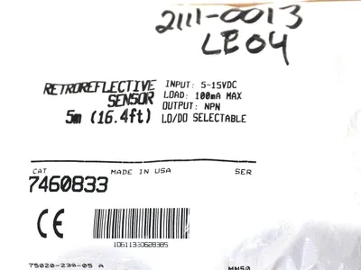 NEW LABEL AIRE 7460833 RETROREFLECTIVE SENSOR