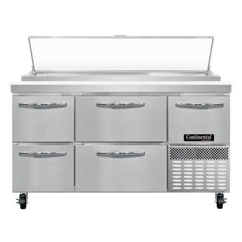 Continental PA60N-D 60" Pizza Prep Table W/ Refrigerated Base, 115v