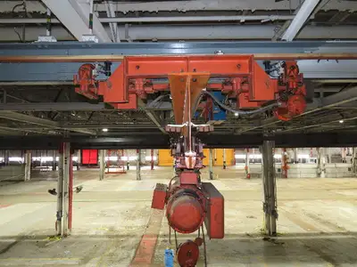 Cleveland Tramrail P&H 3 Ton Single Girder Underhung Bridge Crane 45' 10" Span