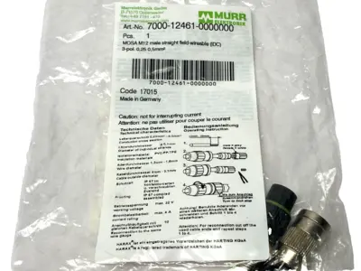New | in-Stock Murrelektronik Male Connector, Field-Wireable, M12, 3-Pole Electrical Fittings Michigan US | Maverick Industrial Sales #1475424