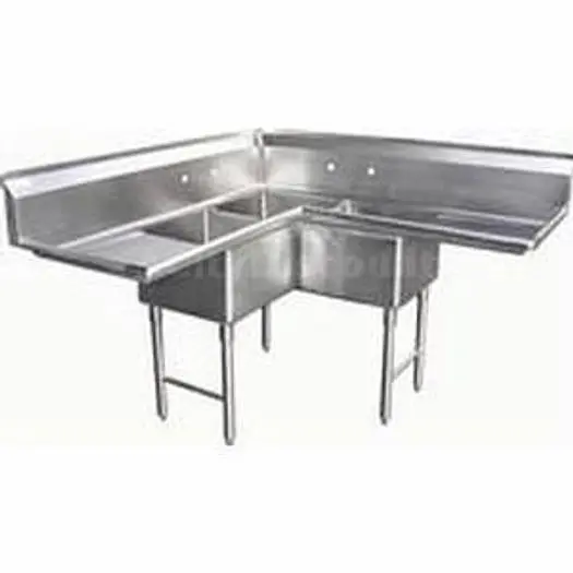 CORNER SINK - THREE WELL 18"