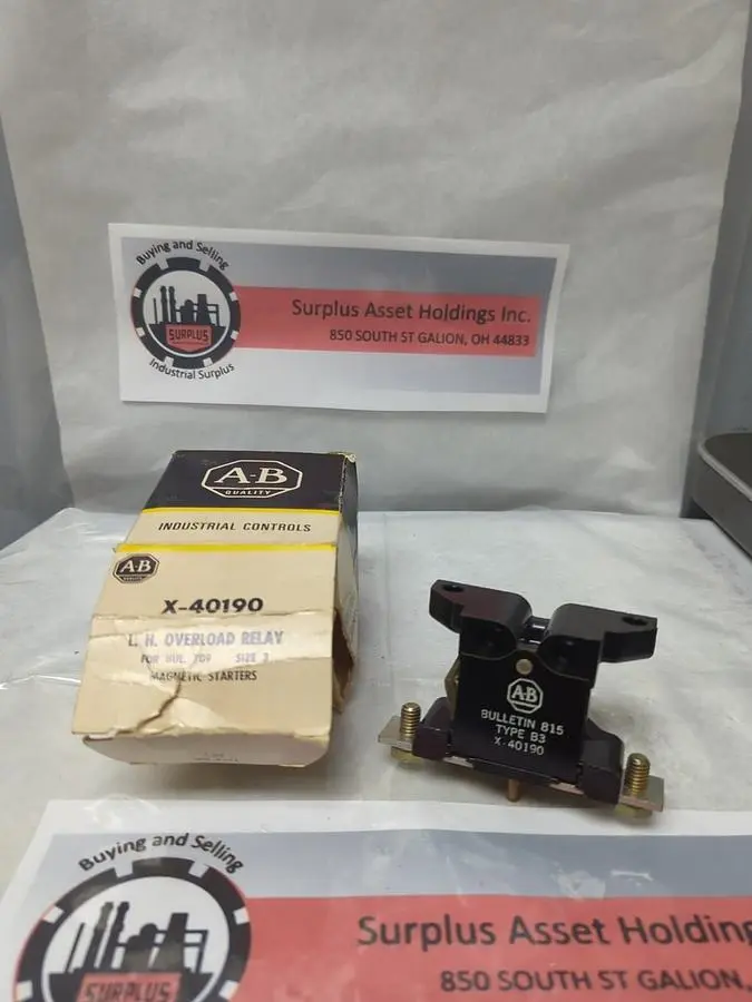 New | in-Stock ALLEN-BRADLEY X-40190 Miscellaneous Equipment (Electrical & Power) Ohio US | Surplus Asset Holdings #1209190