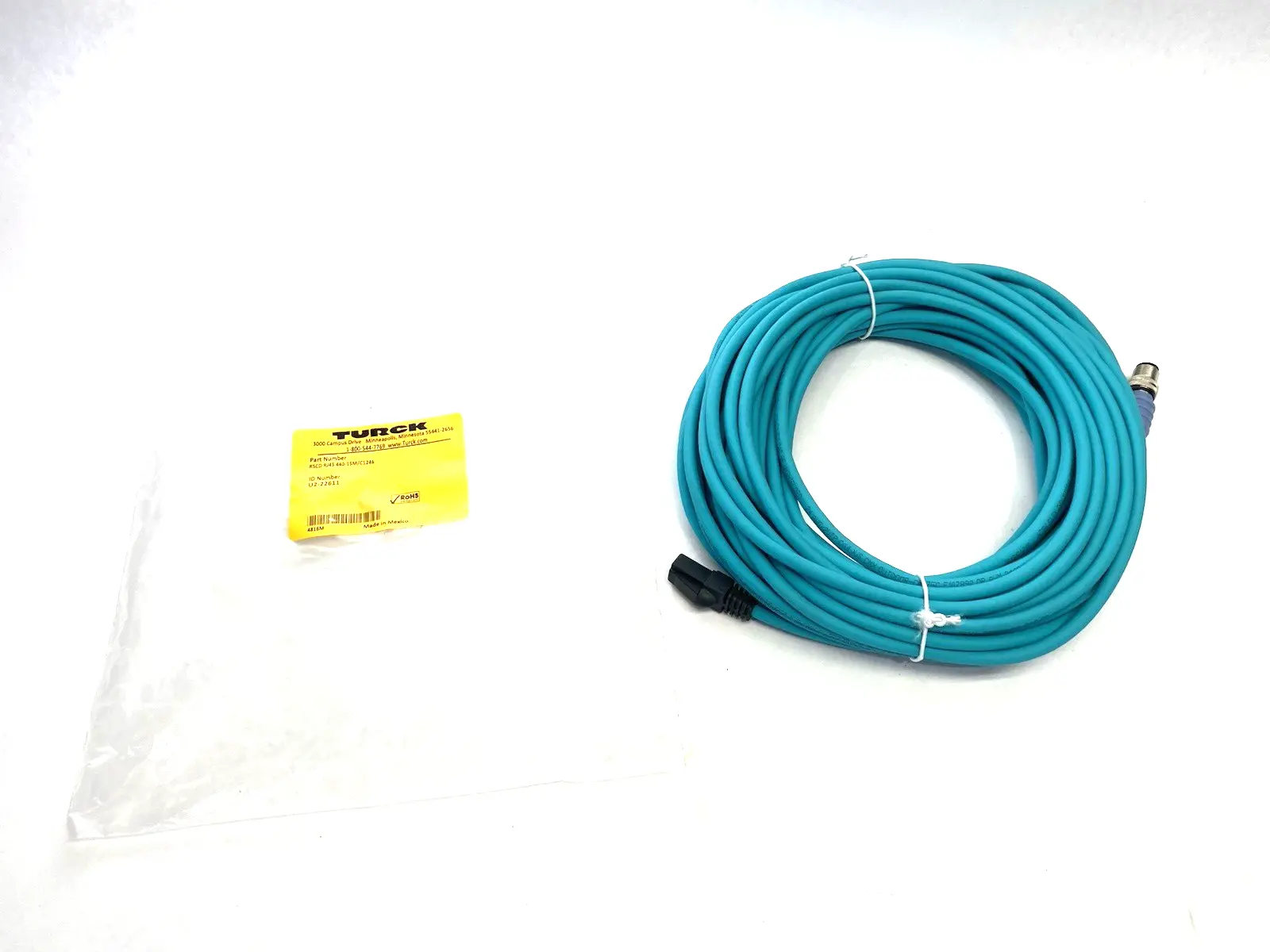 New | in-Stock Turck Double-End Ethernet Cordset, D-Coded, U2-22611 Cable & Wire Michigan US | Maverick Industrial Sales #1393135